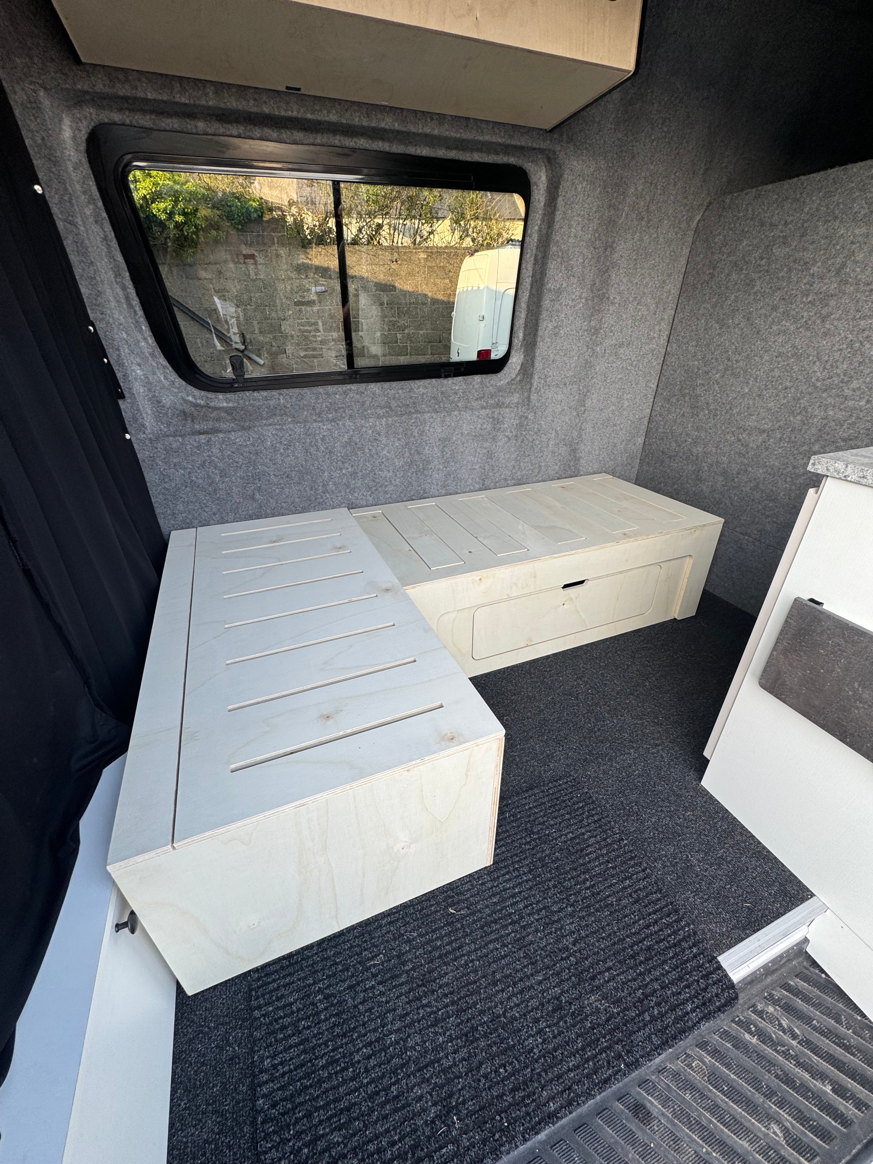 L Shape slide out bed